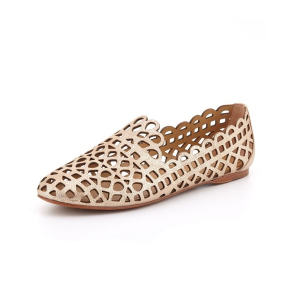 tory burch fiona laser cut smoking slippers in platinum - Picture 4 of 14